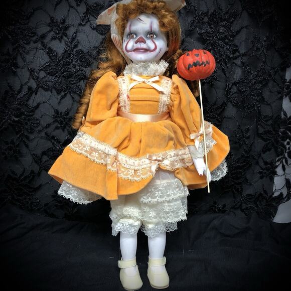 OOAK Creepy Odd 16” Haunted Ghost Clown Doll Scary Halloween Horror Art Doll - Picture 12 of 16